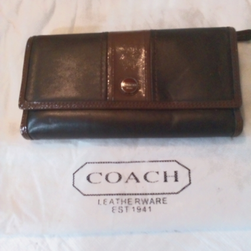 COACH Leather Wallet - Dk Brown (women's)